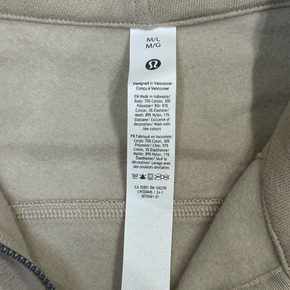 Brand New Lululemon Scuba Oversized Half-Zip Hoodie in Mojave Tan - Picture 6 of 9